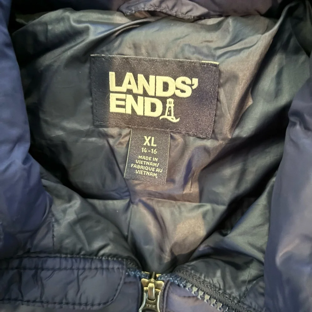 Lands’ End puffer jacket boys size XL 14-16y - Picture 3 of 7